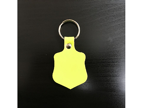 Fluorescent Yellow - Real Leather Key Fob - Shield